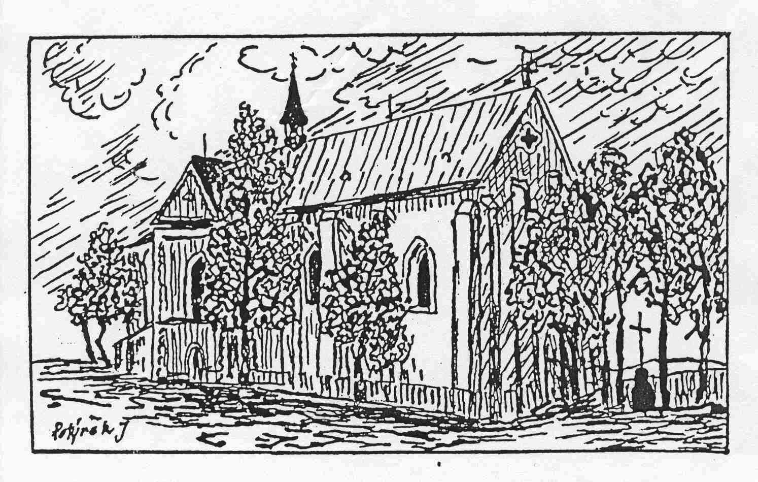 Kostel - kresba 2